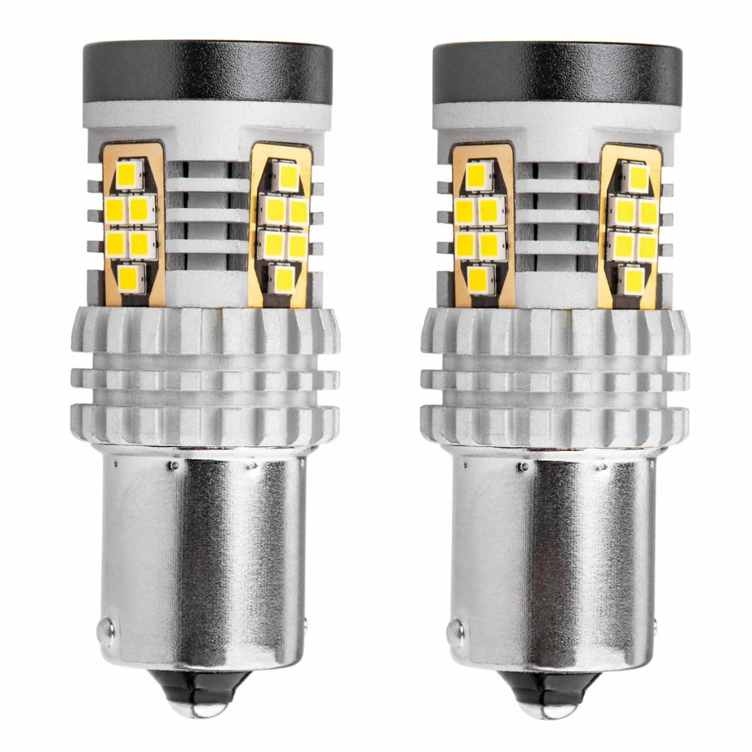 WIT - BA15S LED - CANBUS - 24 SMD - 1156 - 12/24V - 2 stuks WIT - BA15S LED - CANBUS - 24 SMD - 1156 - 12/24V - 2 stuks